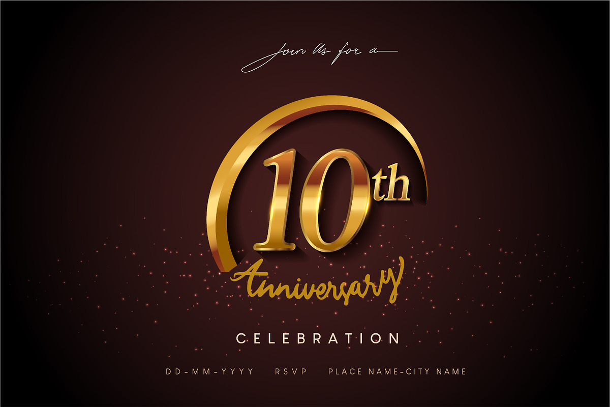 Golden anniversary logo & Gold ring, a Card Template by OtpirusGraphic (Photo 1 of 5)