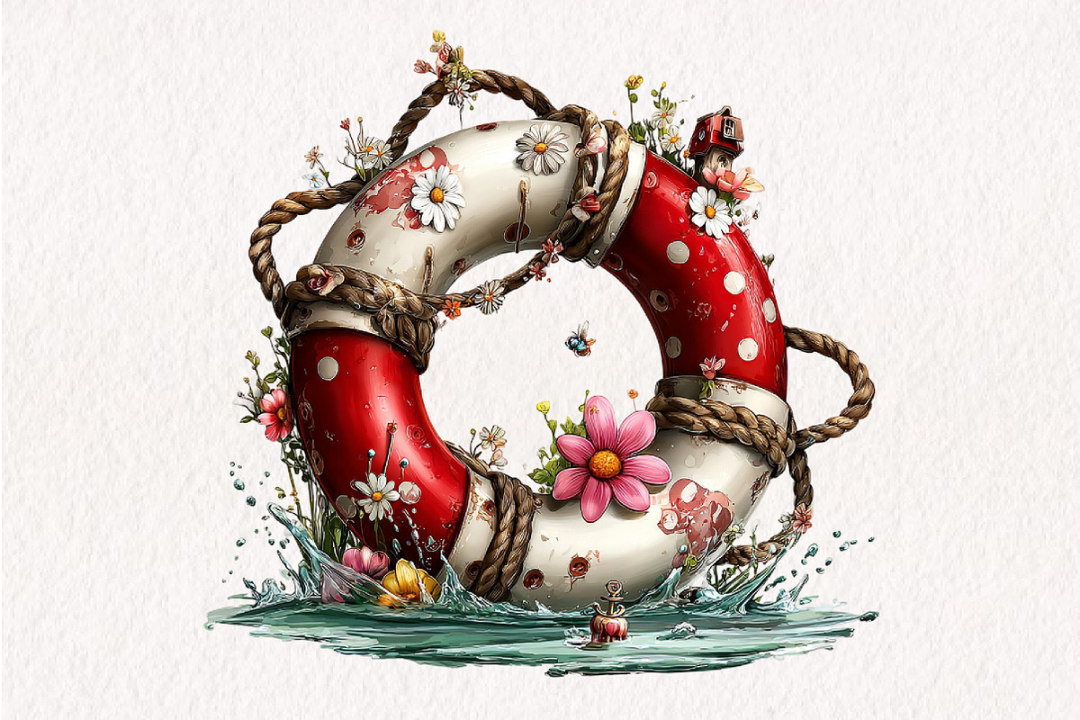 Whimsical Summer Lifebuoy Clipart, an Illustration by CreationArt (Photo 9 of 10)