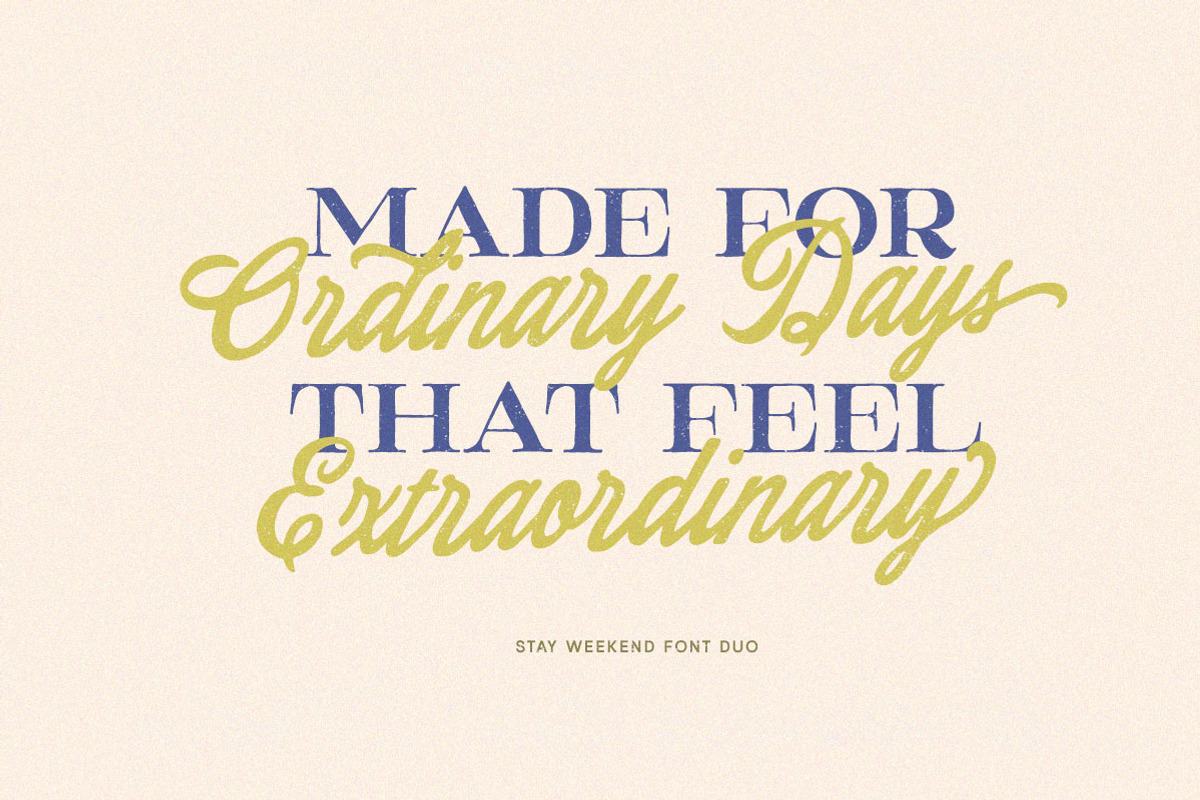 Stay Weekend Nostalgic Font Duo, a Script Font by Letterhend Studio (Photo 3 of 11)
