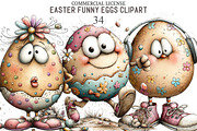Whimsical Easter Funny Eggs Clipart, an Illustration by designcity5 (Thumbnail 1 of 5)