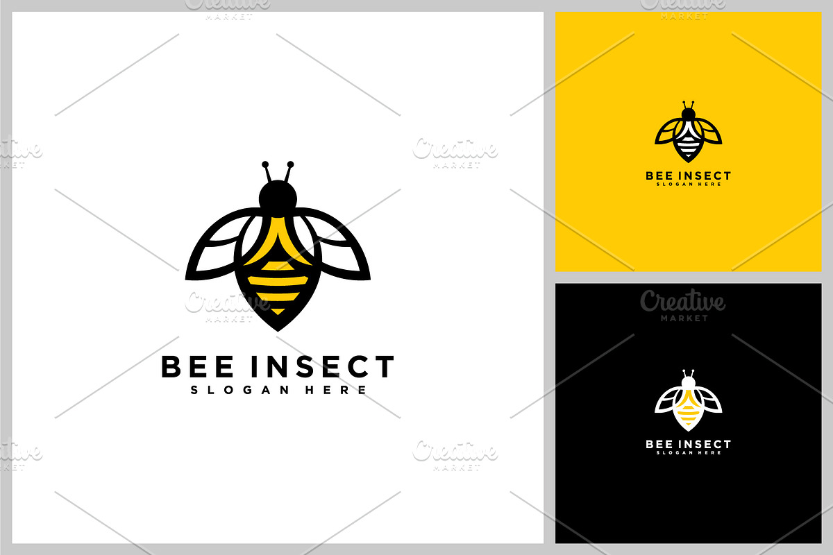 honey bee logo vector design, a Branding & Logo Template by quadrazo