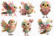 Whimsical Spring Birds Clipart PNG, an Illustration by Craft Nest (Thumbnail 4 of 11)