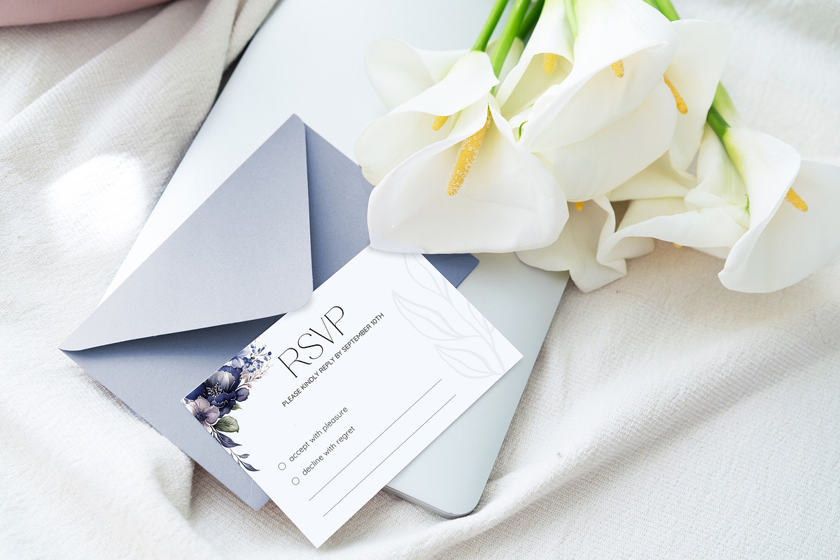 Wedding Template Bundle Indigo Blue, a Stationery Template by MarryMeMoments (Photo 5 of 8)