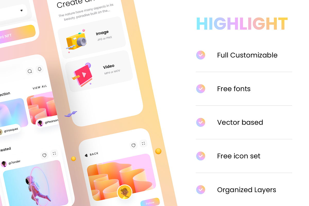 NFT Market UI Kit, an UI Kit Template by UrLabs (Photo 2 of 8)