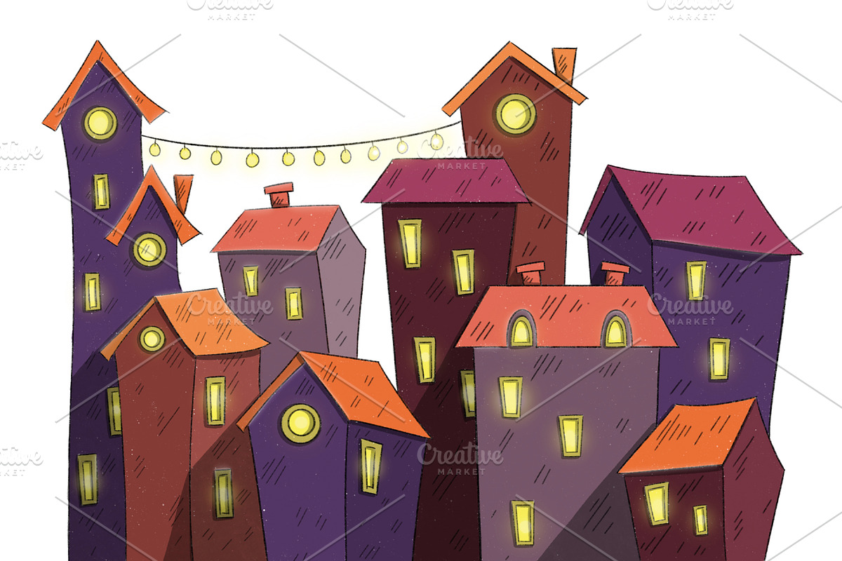 Fairy tale magic houses, a Decorative Illustration by SaintPic illustrations (Photo 5 of 9)