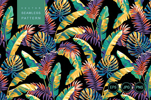 Tropical pattern. Bright leaves.