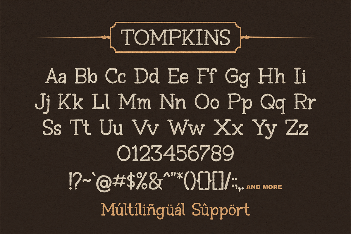 Tompkins a Vintage Slab Serif Font, a Serif Font by Vilogsign (Photo 8 of 8)