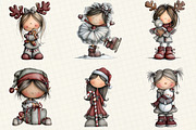 Christmas Little Girl Clipart, an Illustration by DreamCafeArt (Thumbnail 4 of 8)