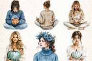 Watercolor Coastal Autumn Clipart, an Illustration by Libby Wishes (Thumbnail 5 of 9)
