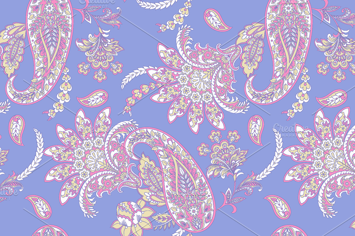 3 Paisley fabric seamless patterns, a Pattern Graphic by antalogiya (Photo 3 of 4)