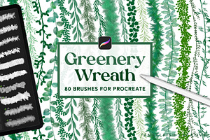 Greenery Wreath Procreate Brush Set