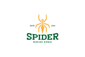 spiders ninja vintage logo symbol, a Branding & Logo Template by devastd