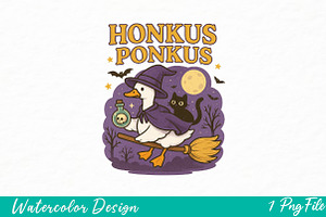 Halloween Goose png ,Halloween Silly, an Illustration by Watercolor design