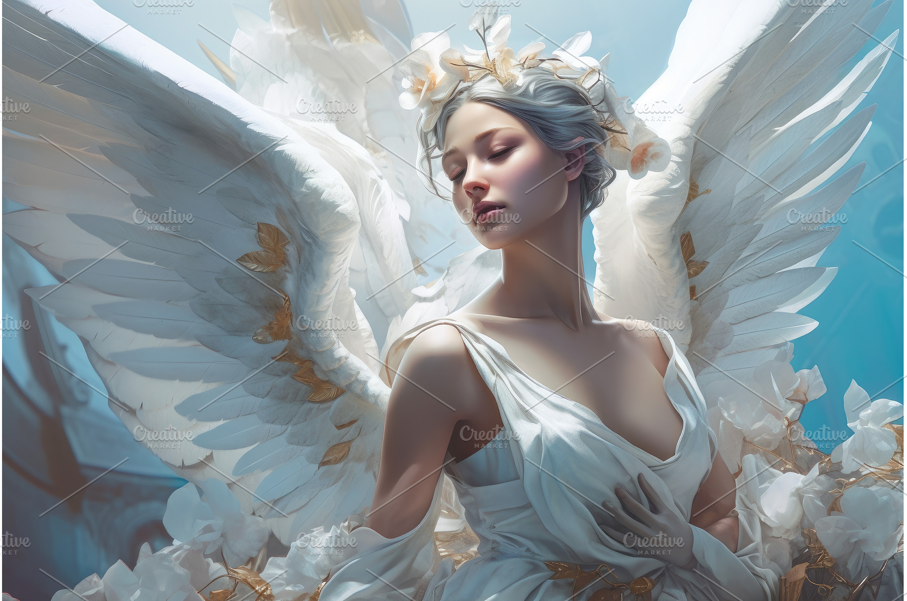 Angel heaven woman. Generate Ai, a Person Photo by Ylivdesign