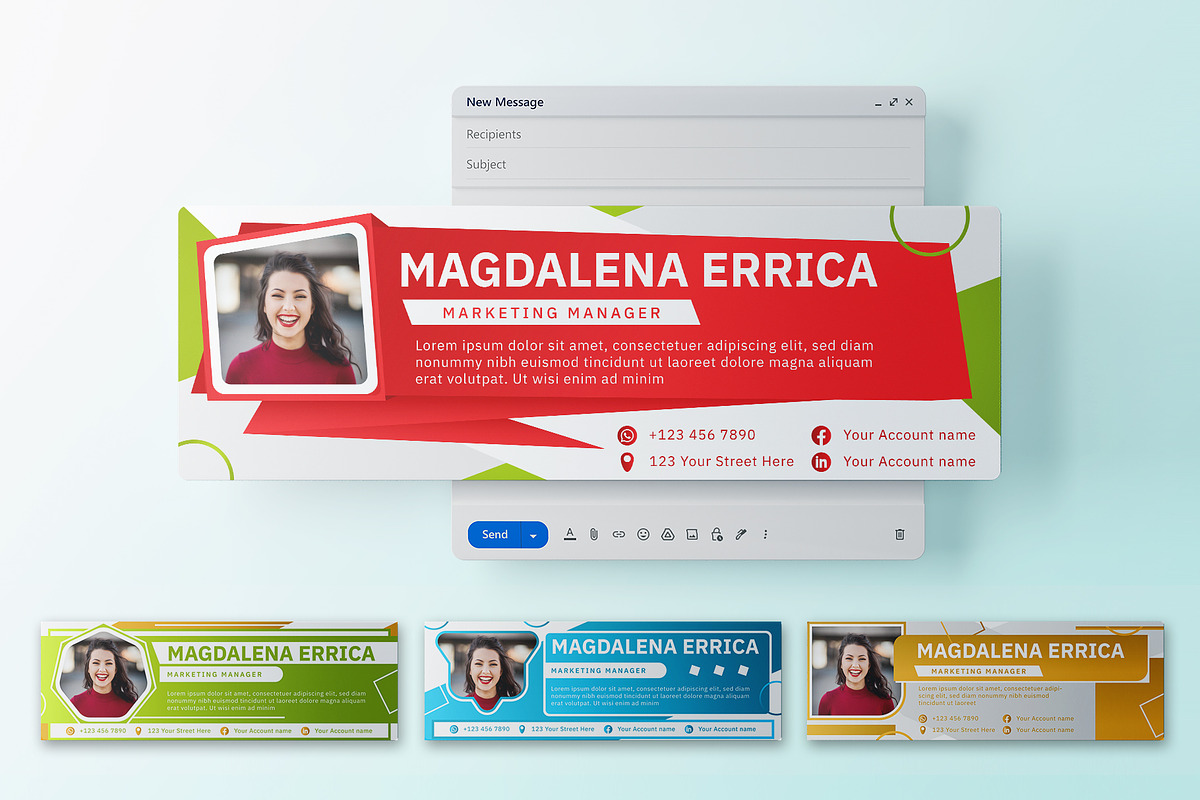 Gradient Memphis Email Signature, a Social Media Template by Artnivora.Std