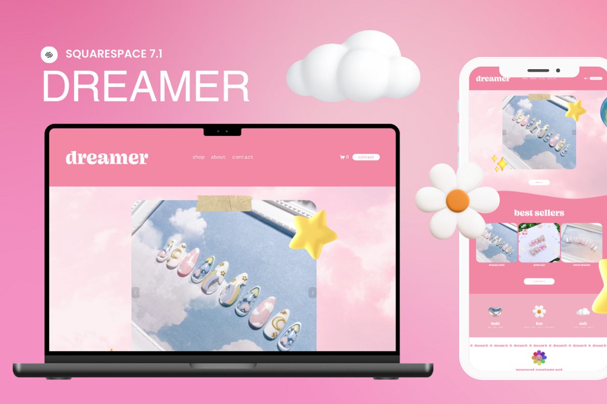 Squarespace 7.1, Pink Template, a Templates & Theme by Always Here... (Photo 1 of 3)