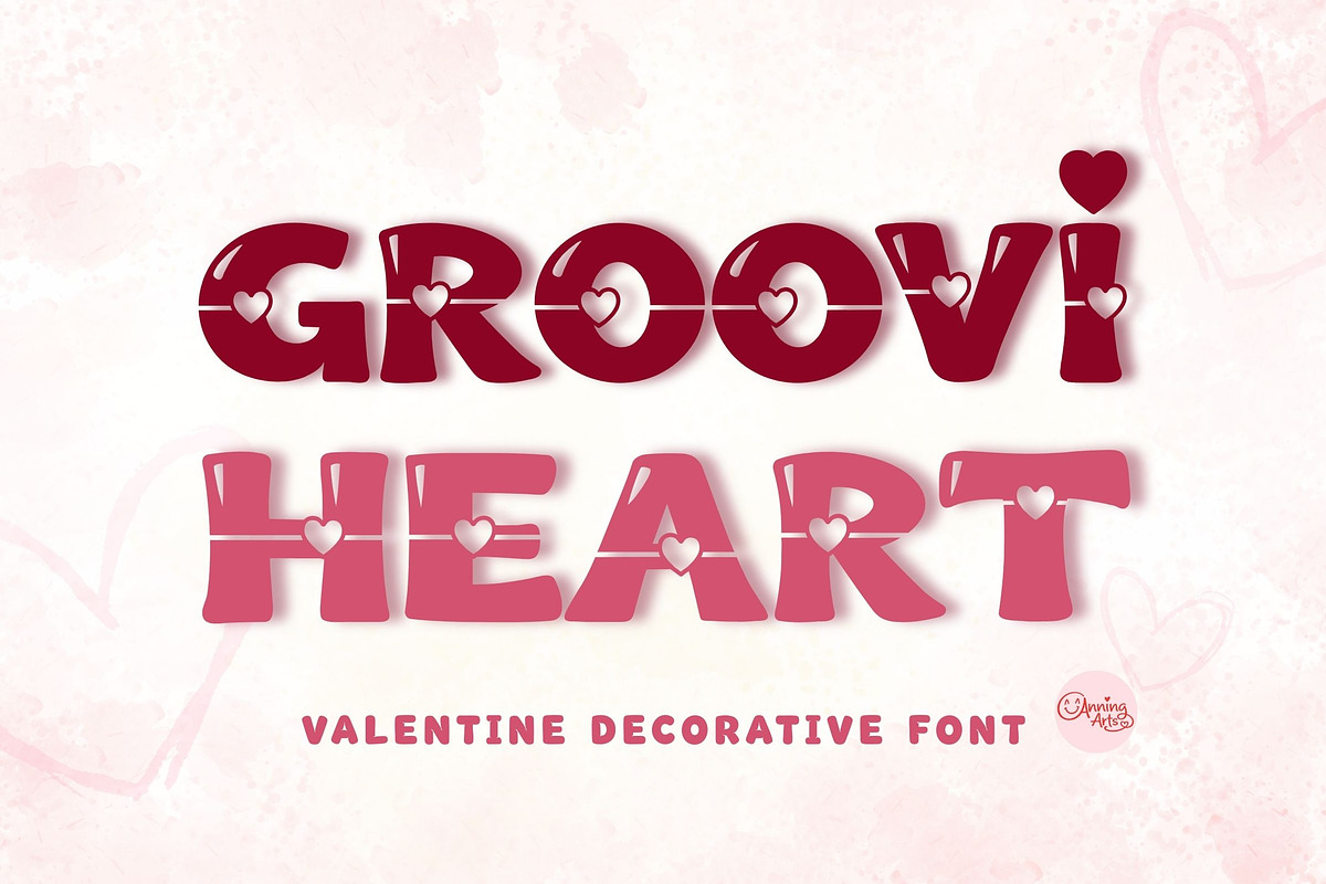 Groovi Heart – Valentine Heart Font, a Symbol Font by AnningArts (Photo 1 of 8)