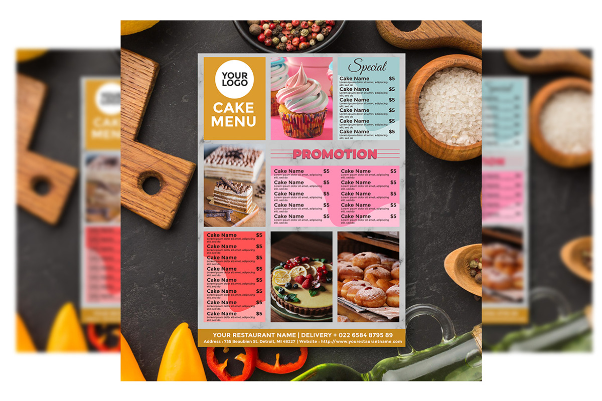 Cake flyer menu, a Flyer Template by imadeDesign (Photo 1 of 3)
