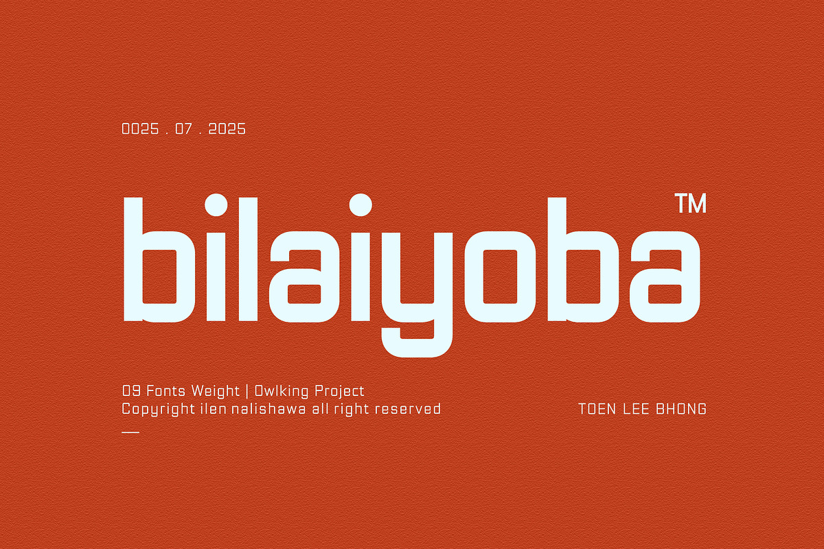 Bilaiyoba, a Font by OWL KING (Photo 1 of 7)