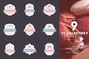 Set of 9 St. Valentine's Badges, a Branding & Logo Template by AntartStock (Thumbnail 2 of 4)