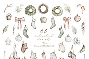 Boho‑Nordic Christmas Watercolor Set, a Seasonal Illustration by LenArt (Thumbnail 15 of 17)