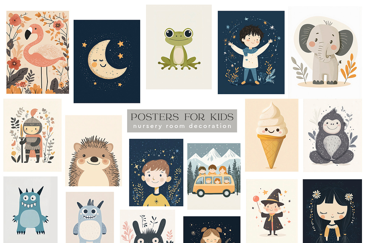Cute Posters For Kids. Nursery Room., a Graphic by Designwork (Photo 8 of 9)