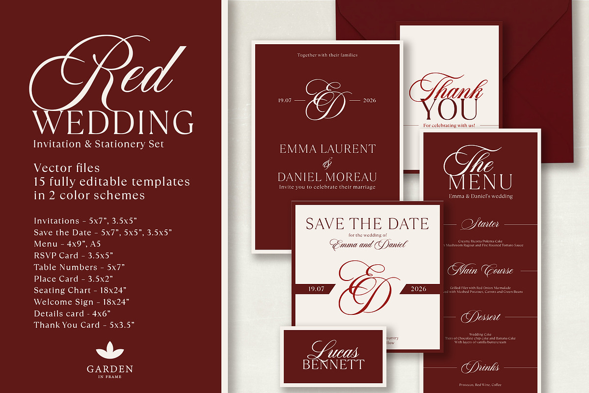 The Red Wedding Invitation Templates