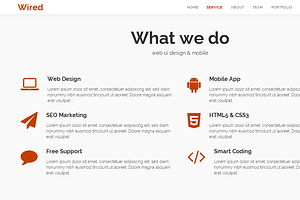 Wired - Responsive Parallax One Page