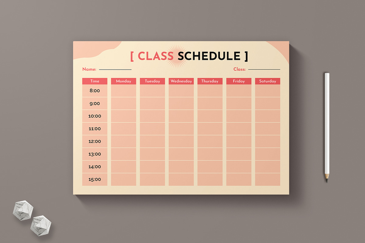Class Schedule, a Stationery Template by MightyDesign (Photo 1 of 6)