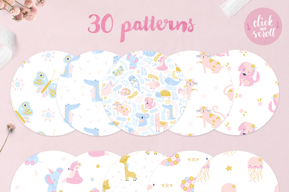 Animal Alphabet & cute baby patterns, a Pattern Graphic by Inna Moreva (Photo 3 of 9)