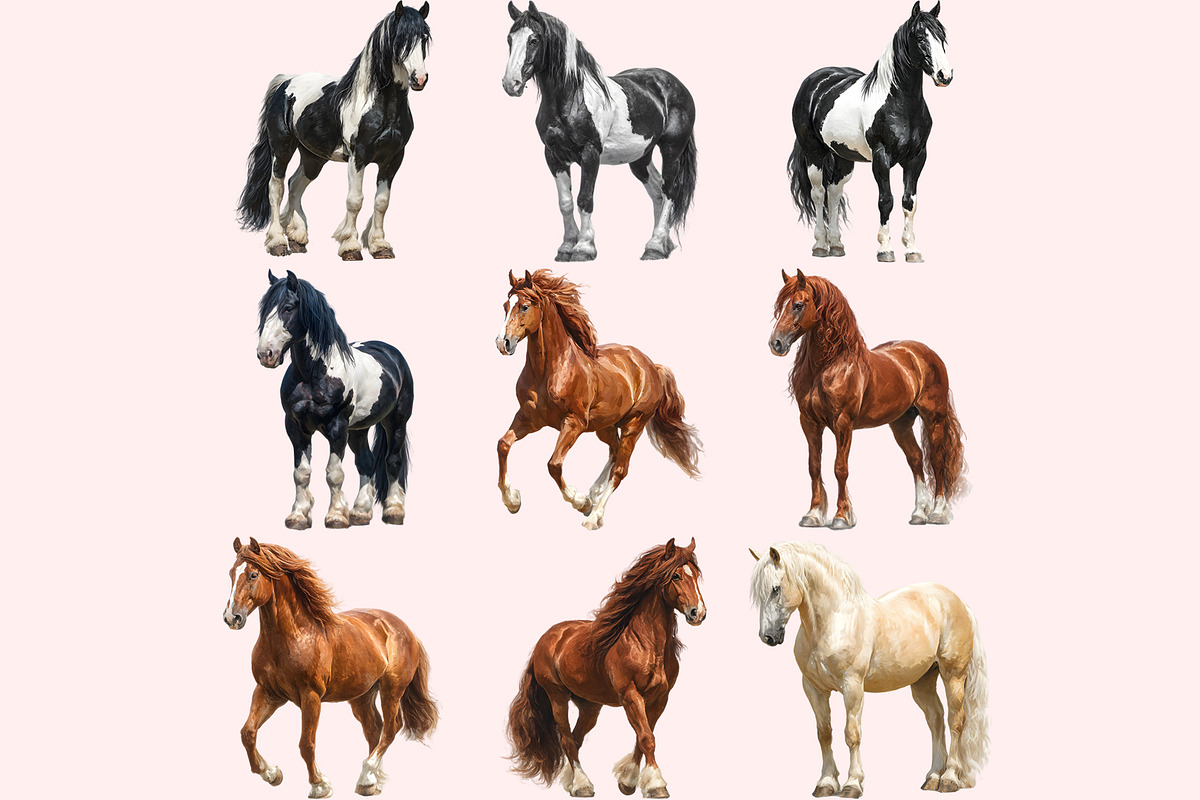 Horse Clipart PNG Bundle, a Graphic by M9 Design (Photo 2 of 11)