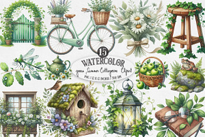 Green Summer Cottagecore Clipart Bun, an Illustration by Designking