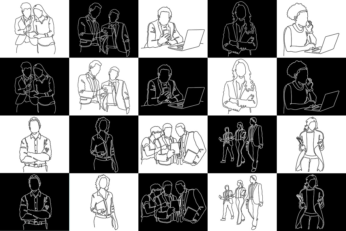 Business people single line drawings, a Person Illustration by ToonPlanet Vector Assets (Photo 5 of 12)