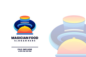 Magician Food Colorful Logo