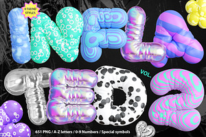 3D Inflated Type 2 Letters, Numbers