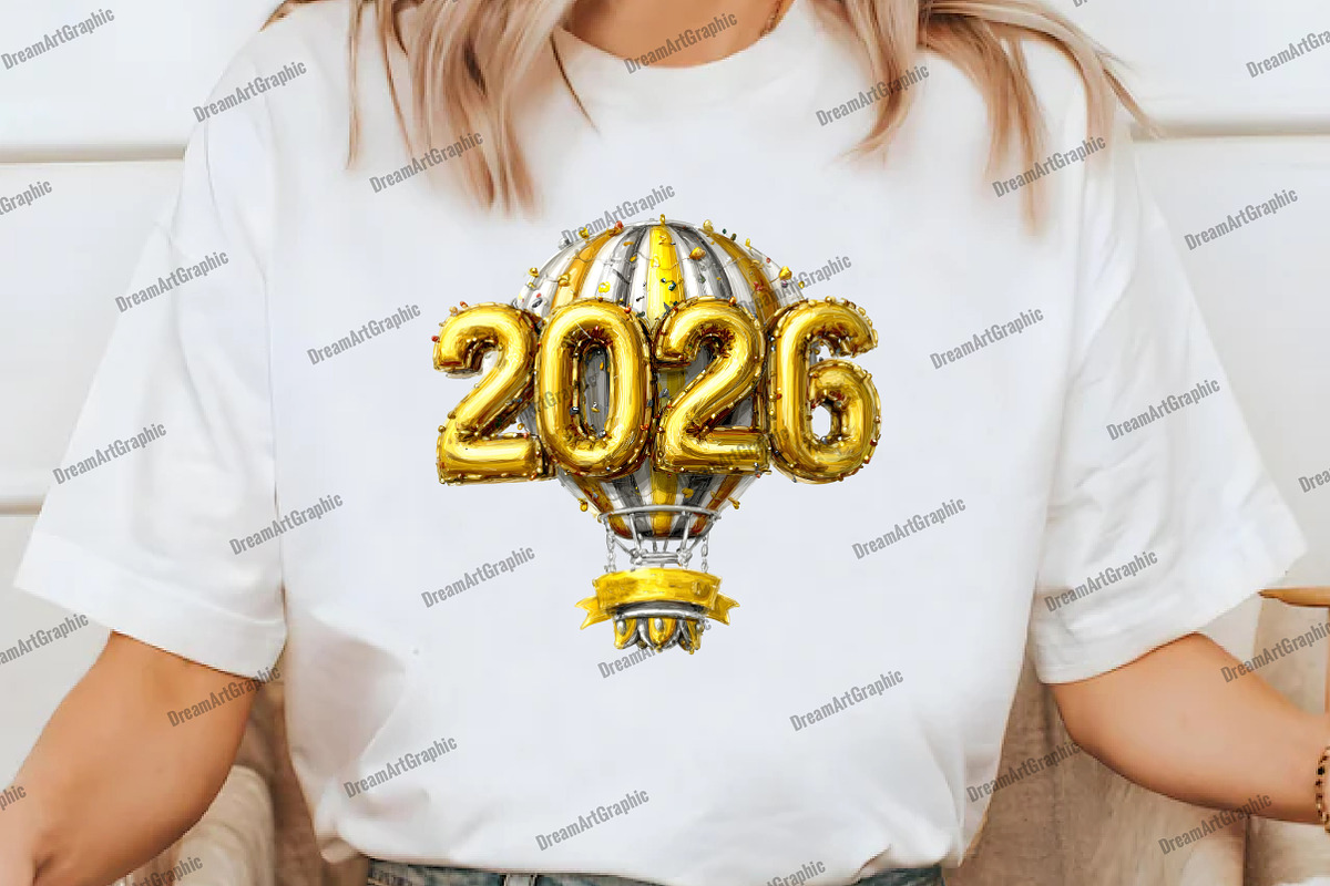 2026 New Year Ballons Clipart, an Illustration by DreamArtGraphic (Photo 2 of 5)