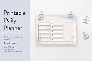 Printable Daily Planner In Blu