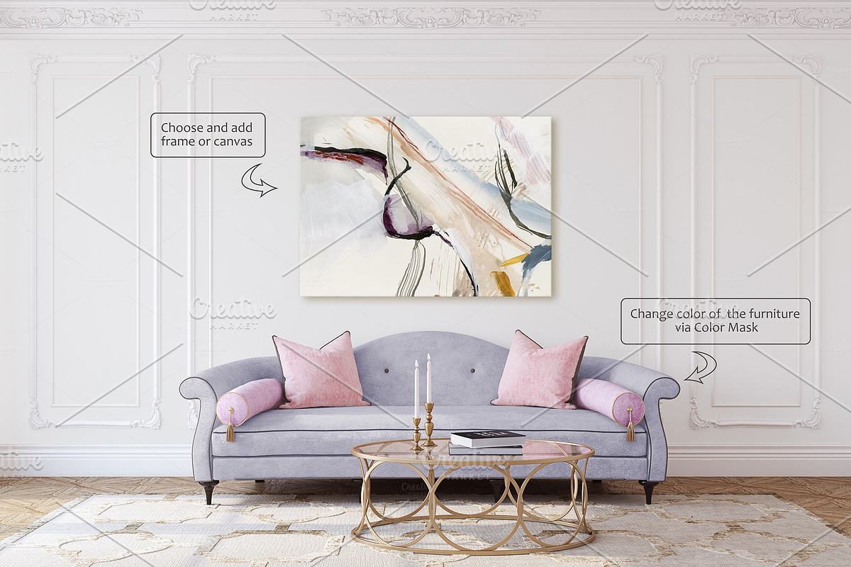 FRENCH STYLE Wall&Frame Mockups, a Poster Template by MyHomeMockups (Photo 3 of 12)