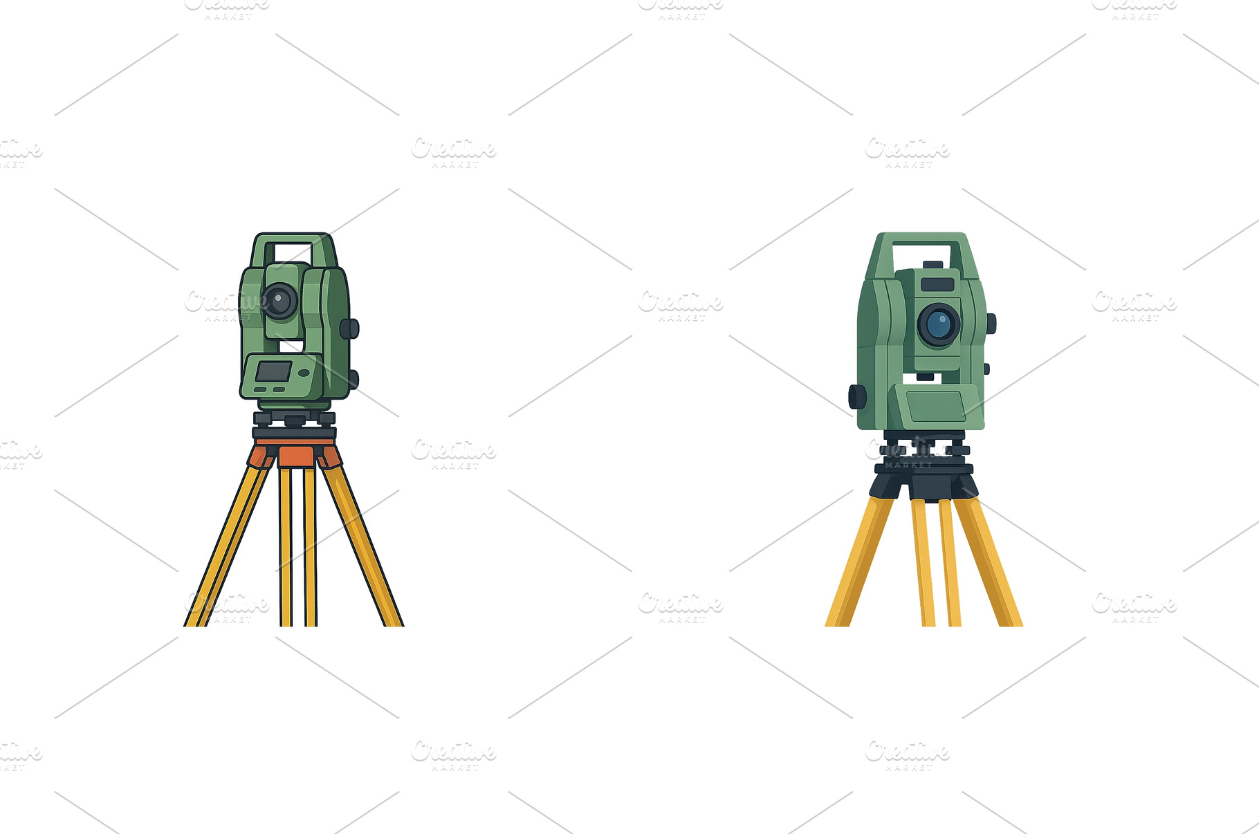 Surveying instruments on tripods, a Technology Photo by ZinetroN