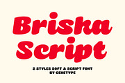 Briska - Script & Regular, a Script Font by Genetype (Thumbnail 1 of 9)