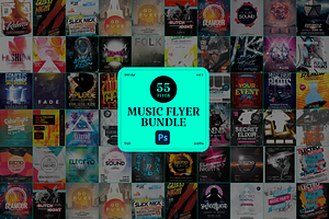 55 Music Flyer Bundle, a Design Template by PopotLane
