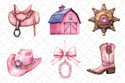 Pink Vintage Western Clipart, an Illustration by Dream Creation (Thumbnail 3 of 6)