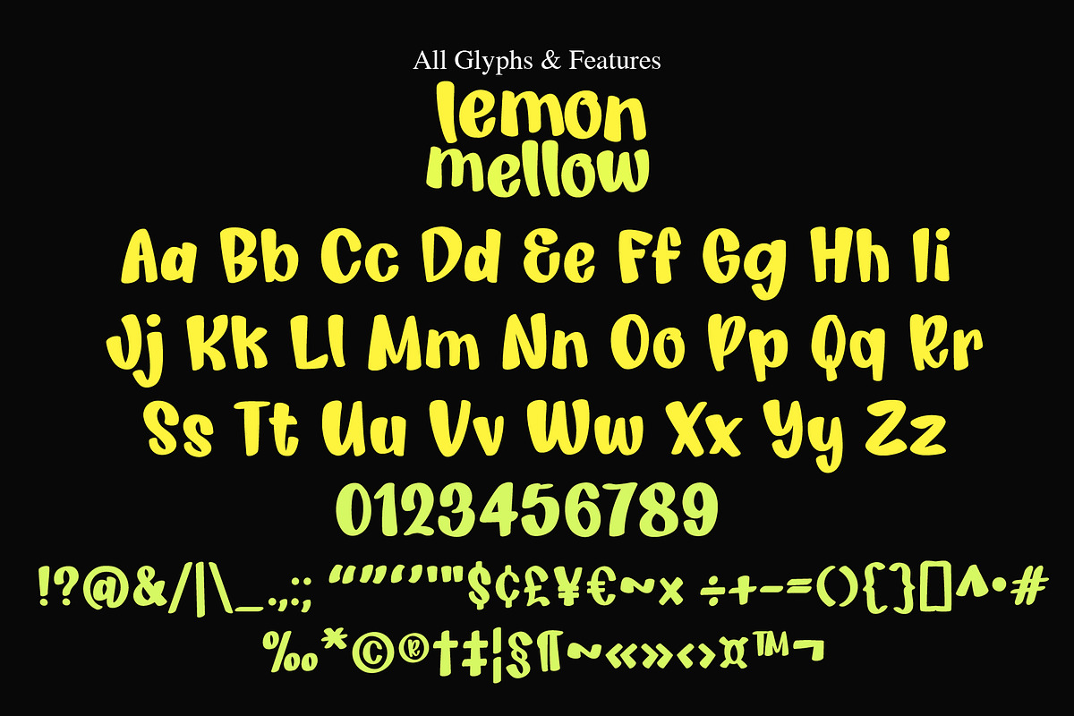 Lemon Mellow, a Handwritten Font by BBtypeStudios (Photo 11 of 12)