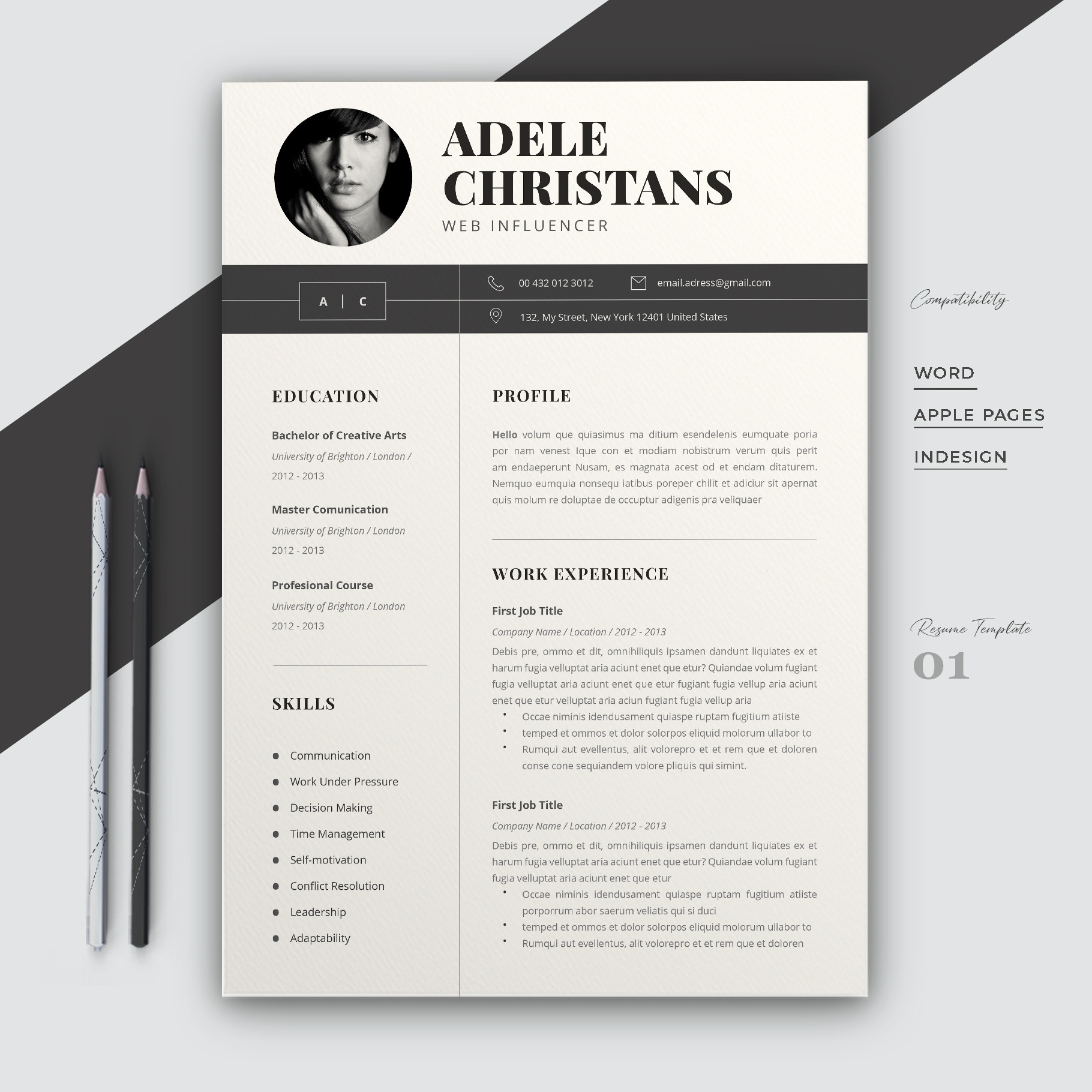 Resume Template Word, a Resume Template by Astut