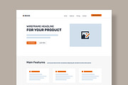 UX UI Website Landing Page Wireframe, a Wireframe Template by MightyDesign (Thumbnail 2 of 9)