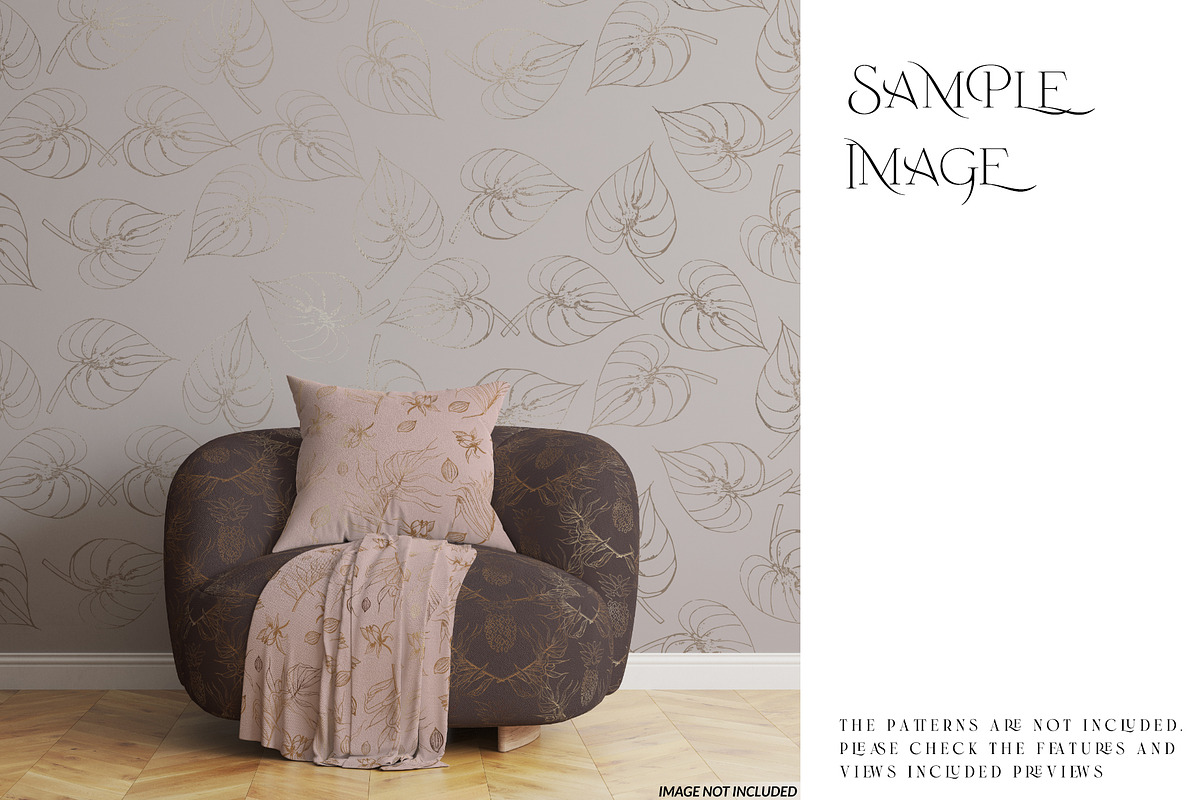 Armchair Upholstery Pillow & Blanket, a Product Mockup by mock-ups (Photo 9 of 10)