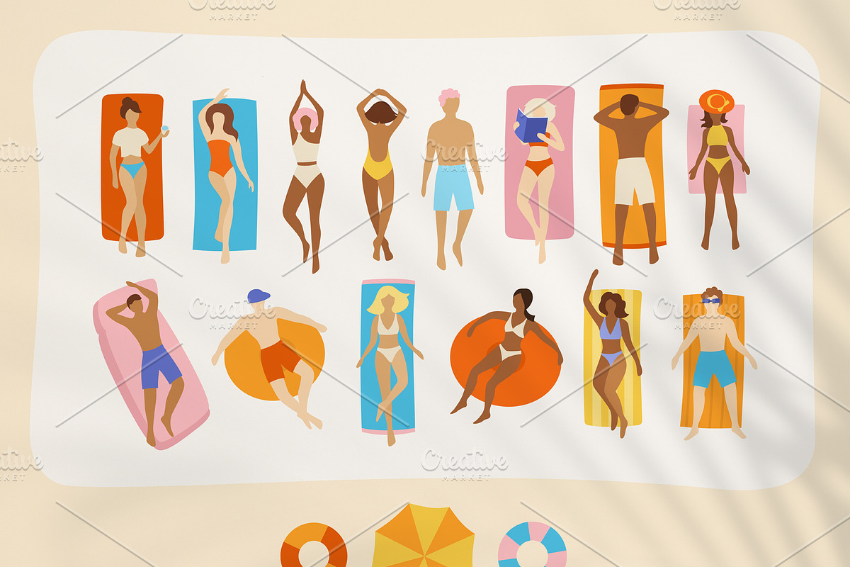 People relaxing on the beach, a Person Illustration by Neliakott ♥ (Photo 9 of 11)