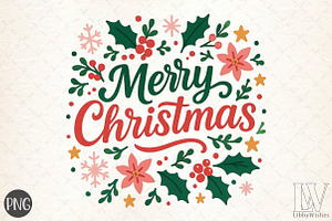 Merry Christmas Png, Christmas Quote, an Illustration by Libby Wishes