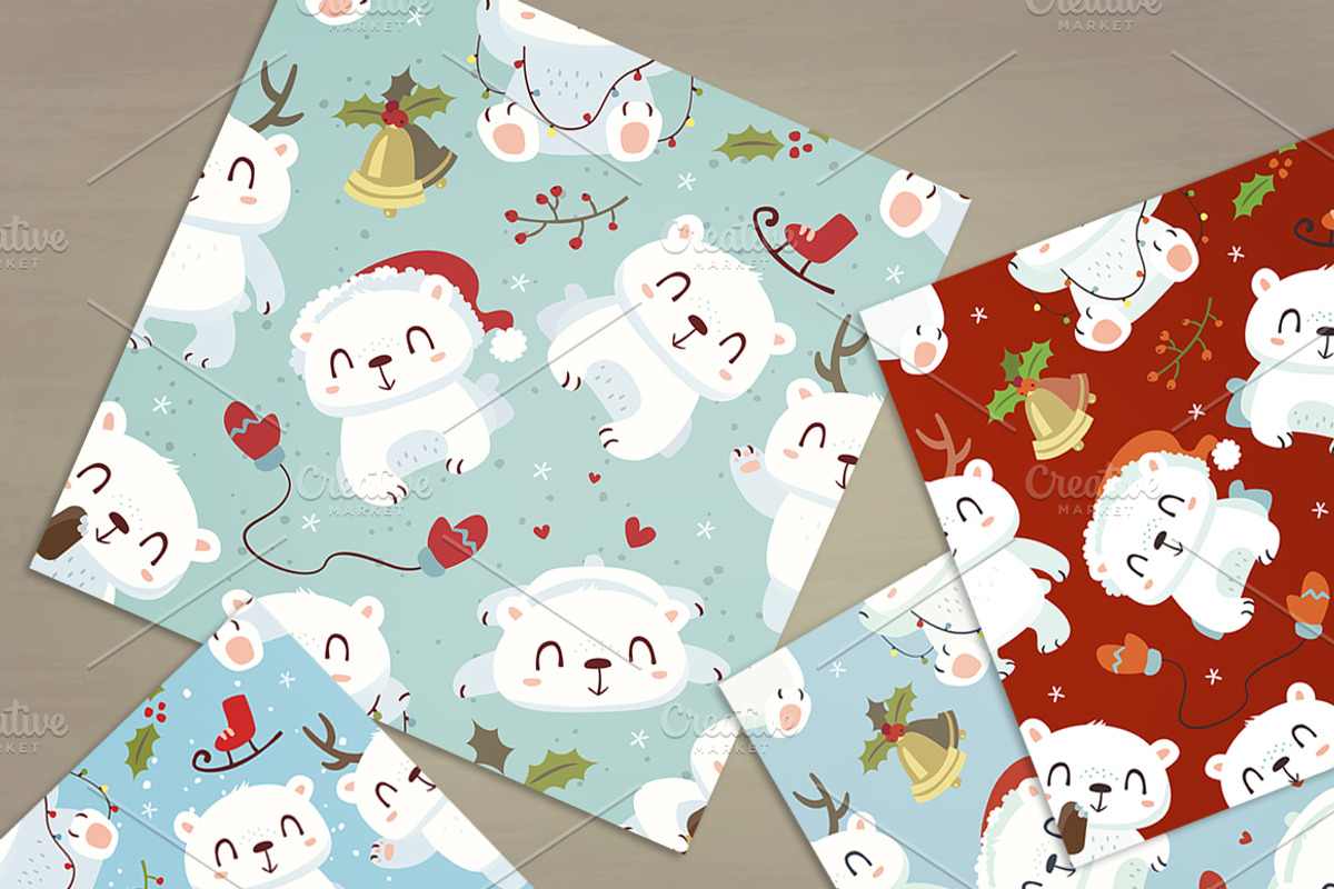 SALE! Polar Bear Winter Set, an Animal Illustration by SunnyWS (Photo 3 of 9)