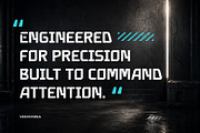 Mecha Bord - Futuristic Display Font, a Sans Serif Font by Vesvocrea (Thumbnail 8 of 8)